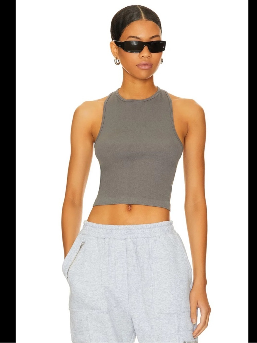 Free People Charcoal Ribbed Racerback Tank - Picture 9 of 9
